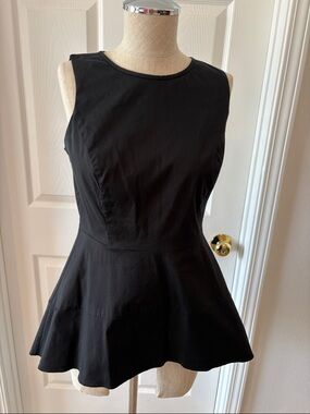 WHBM babydoll sleeveless  size 2 black top